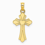 10K / 14K Yellow Gold Polished Cross w/ Heart Charm - Product Photo