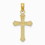 10K / 14K Yellow Gold Polished Cross Charm - Product Photo