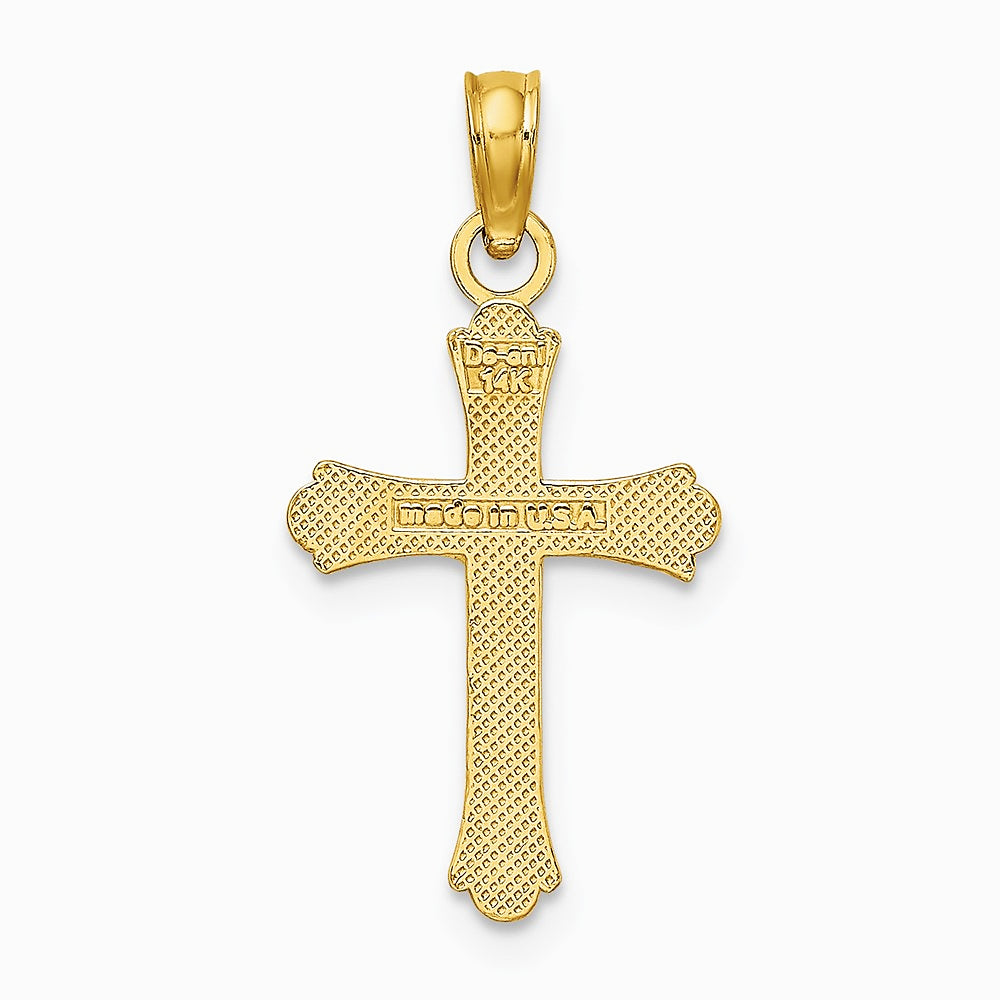 10K / 14K Yellow Gold Polished Cross Charm - Product Photo