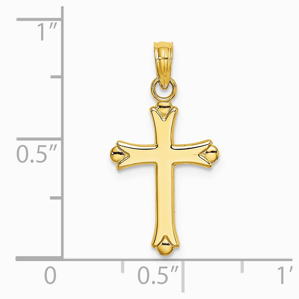 10K / 14K Yellow Gold Polished Cross Charm - Product Photo
