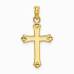 10K / 14K Yellow Gold Polished Cross Charm - Product Photo