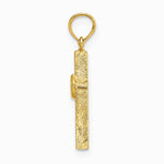 10K / 14K Yellow Gold Polished Infinity Circles Cross Charm - Product Photo