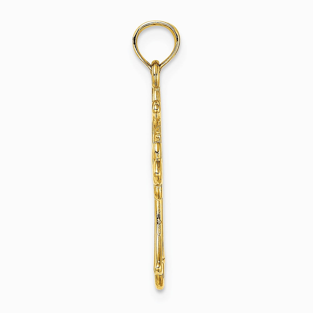 10K / 14K Yellow Gold Cut-Out Dove Center Cross Charm - Product Photo