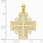 10K / 14K Yellow Gold Cut-Out Jerusalem Cross Charm - Product Photo