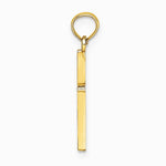 10K / 14K Yellow Gold Diamond-Cut Polished Cross Charm - Product Photo