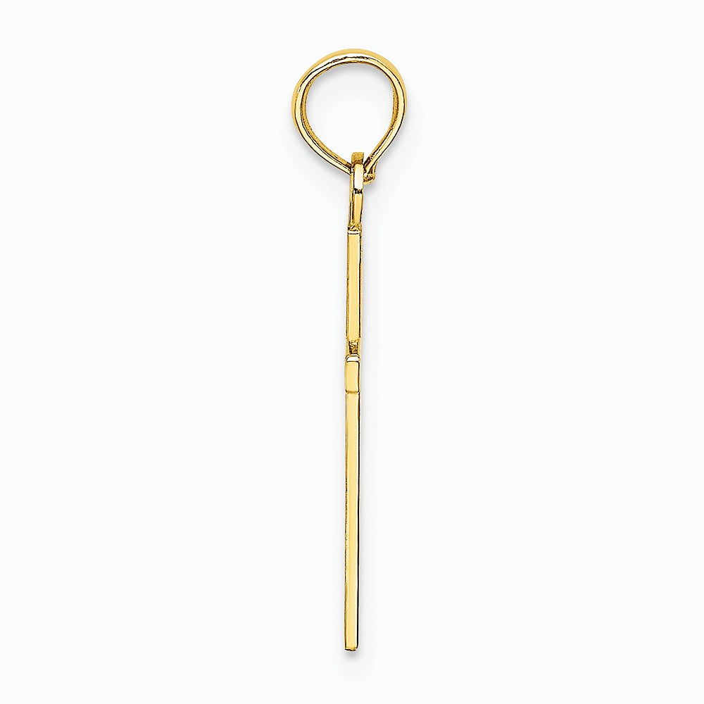 10K / 14K Yellow Gold Polished Small Cross Charm - Product Photo