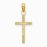 10K / 14K Yellow Gold Polished Small Cross Charm - Product Photo