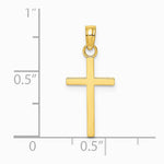 10K / 14K Yellow Gold Polished Small Cross Charm - Product Photo
