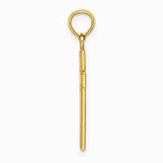 10K / 14K Yellow Gold Polished Block Style Beaded Edge Cross Charm - Product Photo
