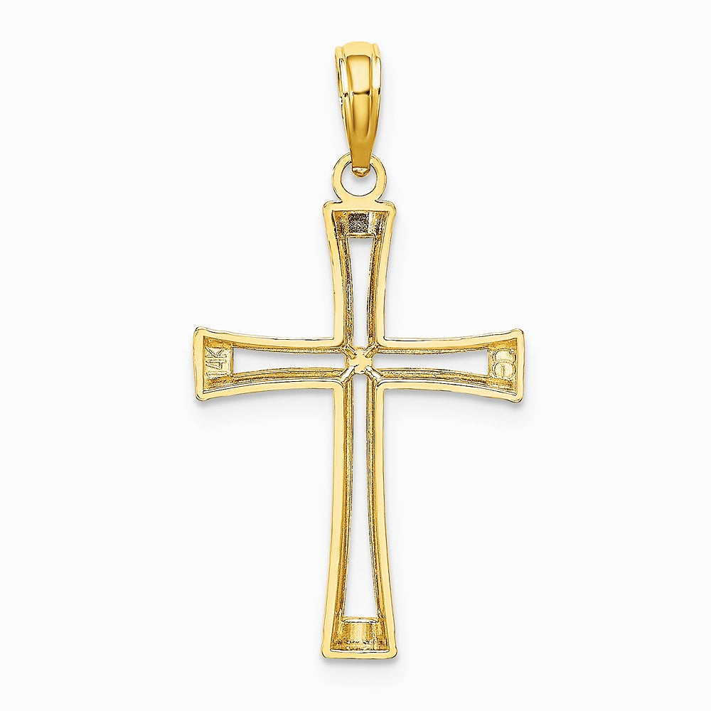10K / 14K Yellow Gold Polished and Cut-Out Cross - Product Photo