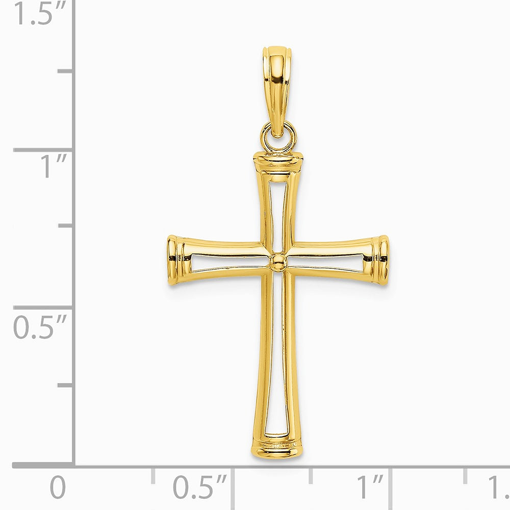 10K / 14K Yellow Gold Polished and Cut-Out Cross - Product Photo