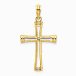 10K / 14K Yellow Gold Polished and Cut-Out Cross - Product Photo