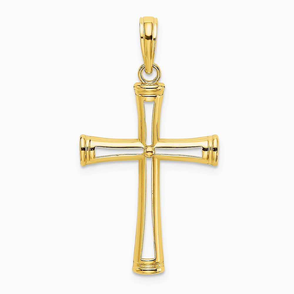 10K / 14K Yellow Gold Polished and Cut-Out Cross - Product Photo