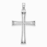10K / 14K White Gold Polished and Cut-Out Cross - Product Photo