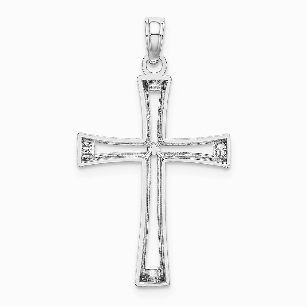 10K / 14K White Gold Polished and Cut-Out Cross - Product Photo