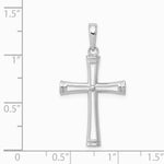10K / 14K White Gold Polished and Cut-Out Cross - Product Photo