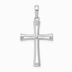 10K / 14K White Gold Polished and Cut-Out Cross - Product Photo