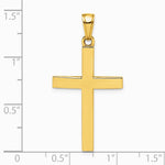 10K / 14K Yellow Gold Polished Beveled Cross Charm - Product Photo