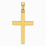 10K / 14K Yellow Gold Polished Beveled Cross Charm - Product Photo