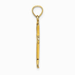 10K / 14K Yellow Gold Polished Beveled Cut-out Cross Pendant - Product Photo