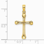 10K / 14K Yellow Gold Polished Beveled Cut-out Cross Pendant - Product Photo