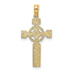 14K Yellow Gold Engraved Celtic Cross w/ Eternity Circle Charm - Product Photo