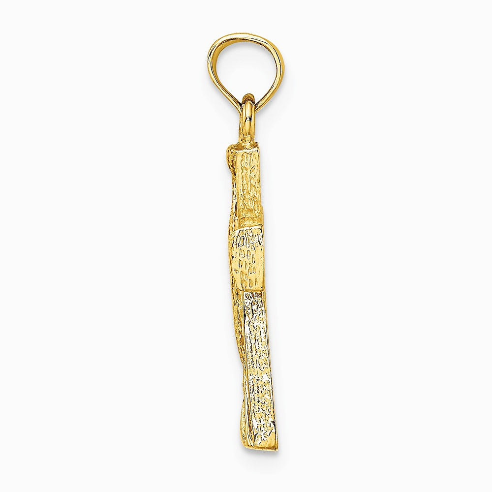 10K / 14K Yellow Gold Cut-Out Cross w/ Triangle Ends Charm - Product Photo