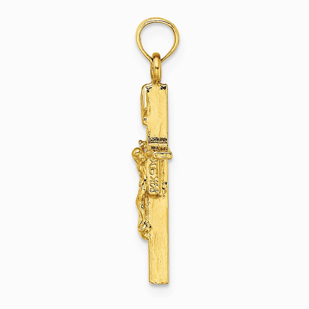10K / 14K Yellow Gold INRI Crucifix Charm - Product Photo