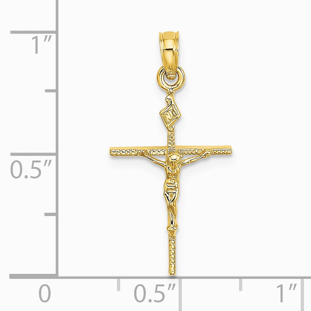 10K / 14K Yellow Gold INRI Crucifix Charm - Product Photo