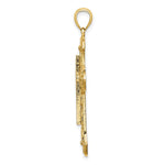 14K Yellow Gold Cut-Out Floral Cross Pendant - Product Photo