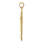 14K Yellow Gold Cross W/ Lace Trim Charm - Product Photo