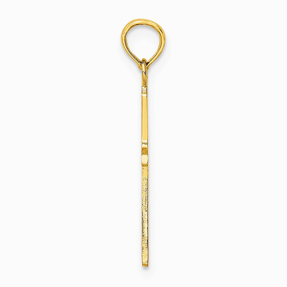 10K / 14K Yellow Gold Polished Cross Charm - Product Photo