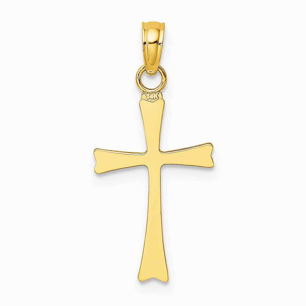 10K / 14K Yellow Gold Polished Cross Charm - Product Photo