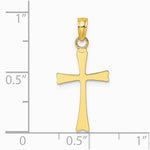 10K / 14K Yellow Gold Polished Cross Charm - Product Photo