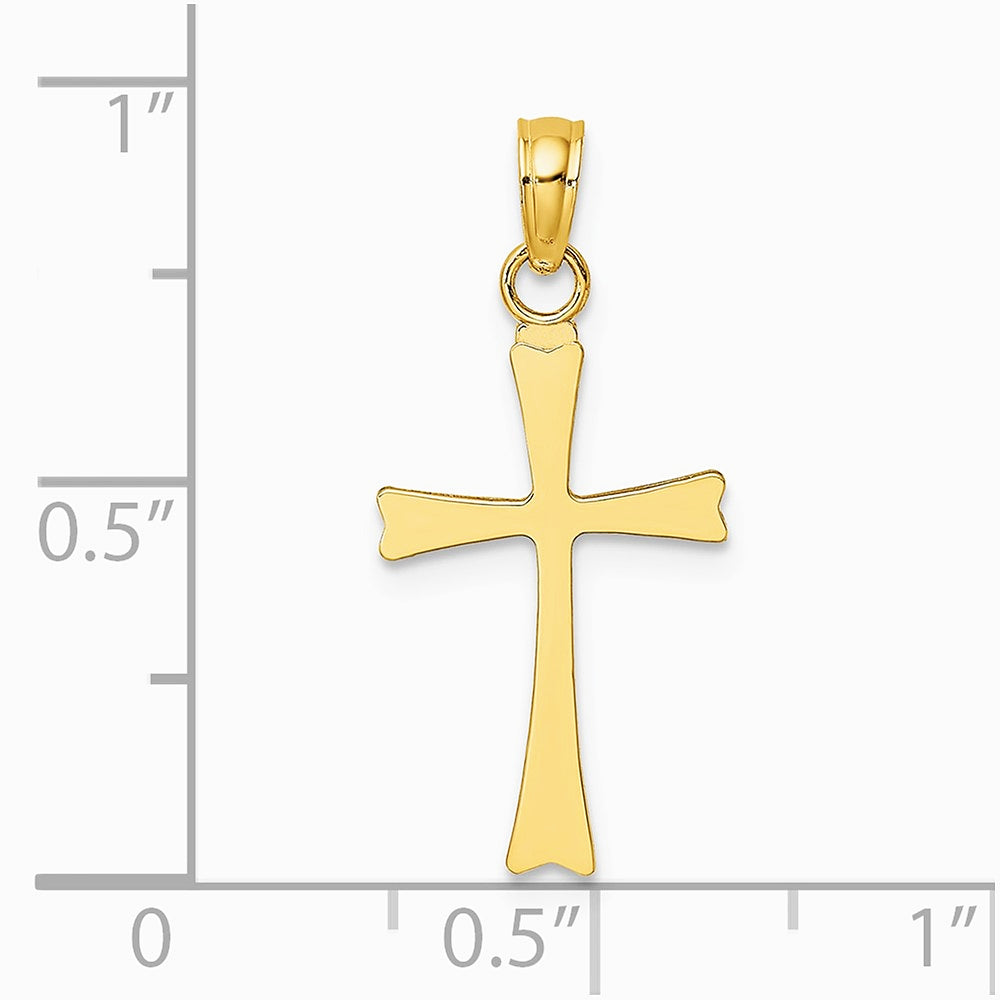 10K / 14K Yellow Gold Polished Cross Charm - Product Photo
