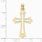 10K / 14K Yellow Gold Polished and Cut-Out Cross Charm - Product Photo