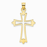 10K / 14K Yellow Gold Polished and Cut-Out Cross Charm - Product Photo