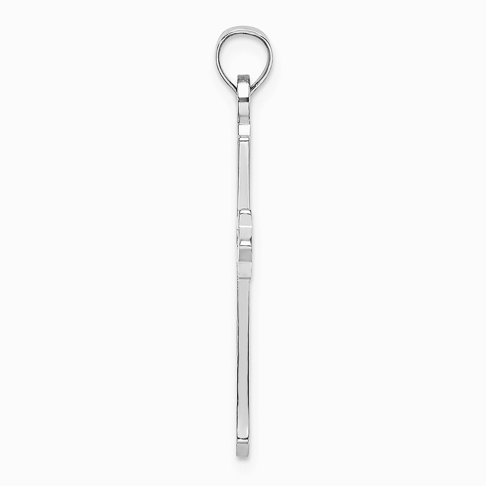 10K / 14K White Gold Polished Cut-Out Cross Charm - Product Photo