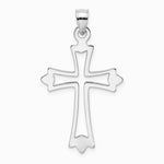 10K / 14K White Gold Polished Cut-Out Cross Charm - Product Photo