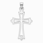 10K / 14K White Gold Polished Cut-Out Cross Charm - Product Photo