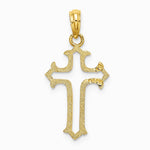 10K / 14K Yellow Gold Cut-Out Cross Charm - Product Photo