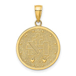 10K / 14K Yellow Gold Polished and Satin Miraculous Medal Charm - Product Photo