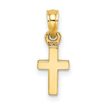 10K / 14K Yellow Gold Polished Mini Cross Charm - Product Photo
