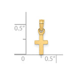 10K / 14K Yellow Gold Polished Mini Cross Charm - Product Photo