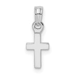 10K / 14K White Gold Polished Mini Cross Charm - Product Photo