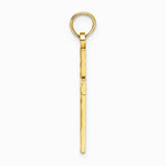 10K / 14K Yellow Gold Diamond-Cut Block Cross Charm - Product Photo