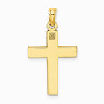 10K / 14K Yellow Gold Diamond-Cut Block Cross Charm - Product Photo