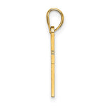 10K / 14K Yellow Gold Diamond-Cut Cross Charm - Product Photo