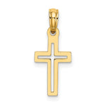 10K / 14K Yellow Gold Diamond-Cut Cross Charm - Product Photo