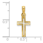 10K / 14K Yellow Gold Diamond-Cut Cross Charm - Product Photo
